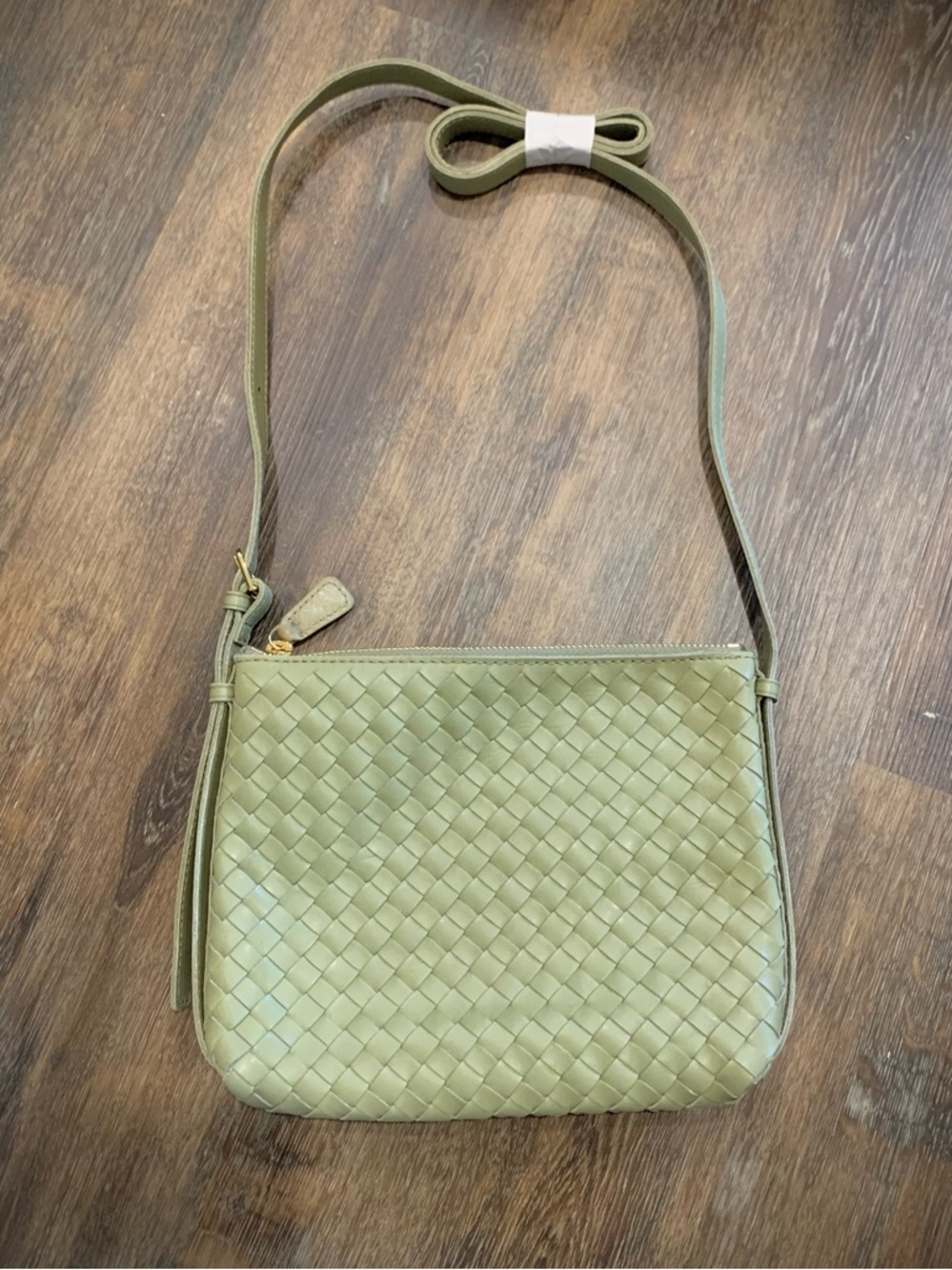Madewell Olive Woven Leather Crossbody